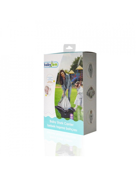 UP-bj_643,Paturica cu sistem multifunctional BabyJem Carrier Alb pentru transport bebelusi