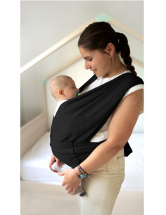 UP-bj_7341,Sistem de purtare wrap elastic pentru bebelusi BabyJem (Culoare: Negru)