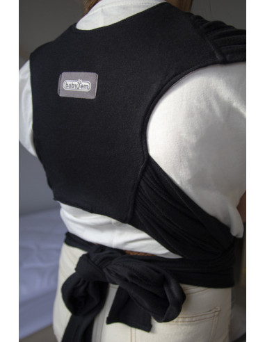 UP-bj_7341,Sistem de purtare wrap elastic pentru bebelusi BabyJem (Culoare: Negru)