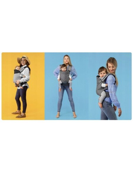 BN-LO-MARGAREET_WAVE,Lionelo - Marsupiu ergonomic Margareet, Cu 3 pozitii de transport, Cu gluga, Pana la 20 Kg, Aprobat de Inst