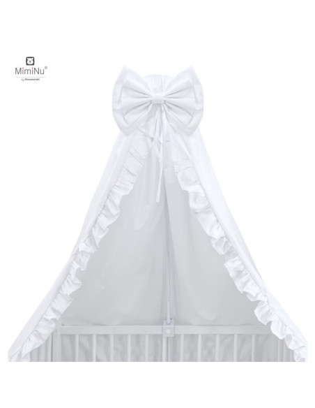 BN-6426972006828,MimiNu - Baldachin din tull, pentru patut, cu funda si volan, 210x145 cm, Material certificat Oeko Tex Standard
