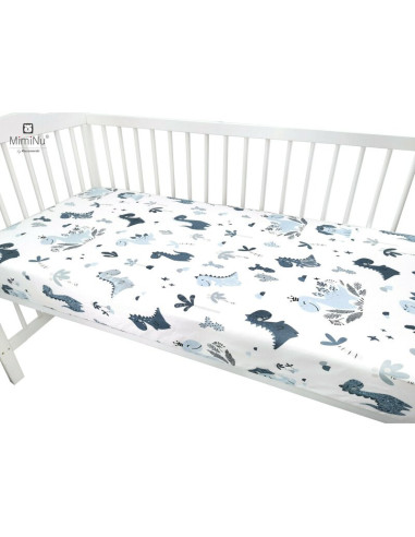 BN-6426972009201,MimiNu - Cearceaf cu elastic pentru patut 140X70 cm, Din bumbac certificat Oeko Tex Standard 100, Dino Granat BN-6426972009201,MimiNu - Cearceaf cu elastic pentru patut 140X70 cm, Din bumbac certificat Oeko Tex Standard 100, Dino Granat