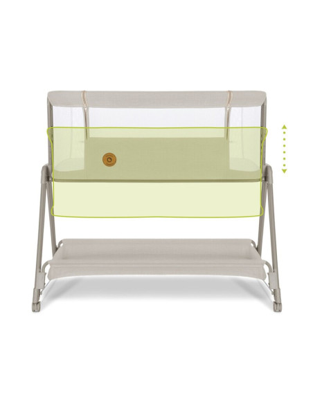 BN-LO-LUNA_BEIGE_SAND,Lionelo - Patut co-sleeper Luna, 2 in 1, Cu laterala culisanta, Cu setare unghiulara, Cu roti, Reglabil in
