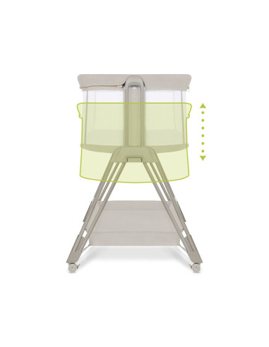 BN-LO-LUNA_BEIGE_SAND,Lionelo - Patut co-sleeper Luna, 2 in 1, Cu laterala culisanta, Cu setare unghiulara, Cu roti, Reglabil in