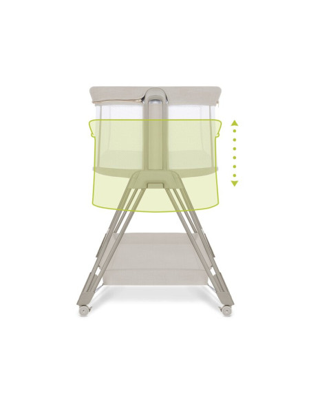 BN-LO-LUNA_BEIGE_SAND,Lionelo - Patut co-sleeper Luna, 2 in 1, Cu laterala culisanta, Cu setare unghiulara, Cu roti, Reglabil in