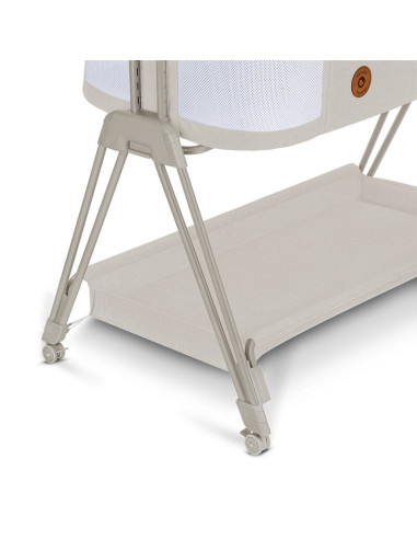 BN-LO-LUNA_BEIGE_SAND,Lionelo - Patut co-sleeper Luna, 2 in 1, Cu laterala culisanta, Cu setare unghiulara, Cu roti, Reglabil in