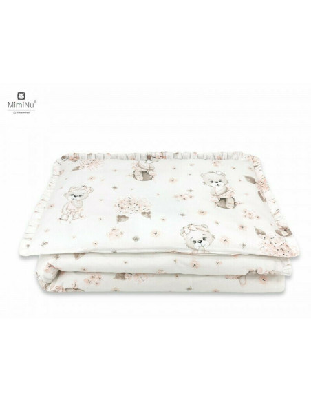 BN-6426972012492,MimiNu - Lenjerie patut 3 piese, Cu protectie laterala, Cu volanase, Din bumbac certificat Oeko Tex Standard 10