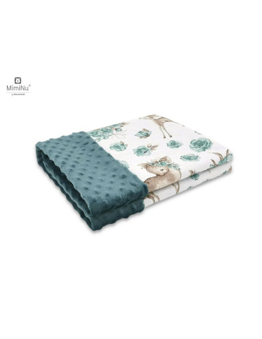 BN-6426972012973,MimiNu - Paturica pufoasa cu doua fete, Dimensiune 75x100 cm, Din tesatura Minky si bumbac, Materiale certifica