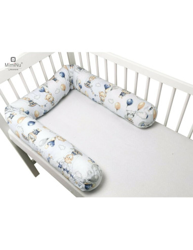 BN-6426972013444,MimiNu - Aparatoare tip rulou pentru patut, Lungime 180 cm, Din bumbac certificat Oeko Tex Standard 100, Cu dia