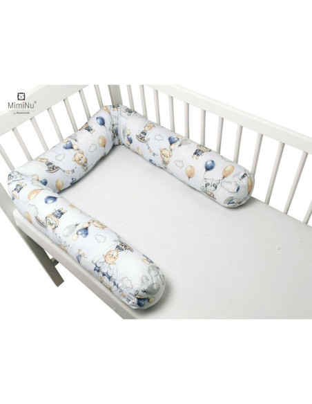 BN-6426972013444,MimiNu - Aparatoare tip rulou pentru patut, Lungime 180 cm, Din bumbac certificat Oeko Tex Standard 100, Cu dia