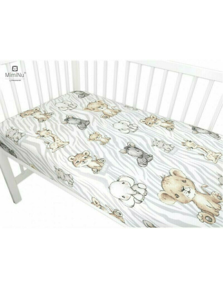 BN-6426972013765,MimiNu - Cearceaf cu elastic pentru patut leagan sau patut co-sleeper, Dimensiune 90x40 cm, Din bumbac certific