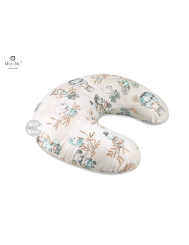 BN-6426972016339,MimiNu - Perna pentru alaptat, Din bumbac certificat Oeko Tex Standard 100, Cu husa detasabila, Cu fermoar secu