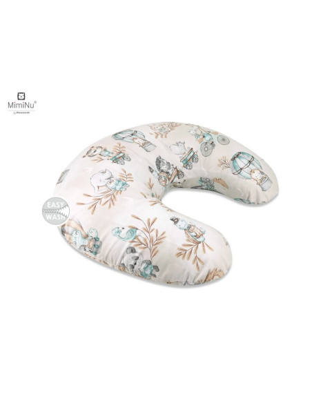 BN-6426972016339,MimiNu - Perna pentru alaptat, Din bumbac certificat Oeko Tex Standard 100, Cu husa detasabila, Cu fermoar secu