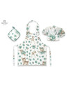 BN-6426972017268,MimiNu - Set Micutul bucatar, Cu sort, o boneta si accesoriu pentru vase calde, Din bumbac certificat Oeko Tex 