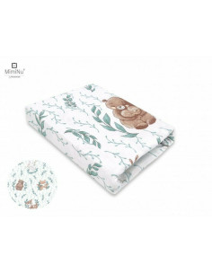 BN-6426972017503,MimiNu - Cearceaf cu elastic pentru patut co-sleeper, Luna, Dimensiune 84.5 x 50.5 cm, Din bumbac certificat Oe