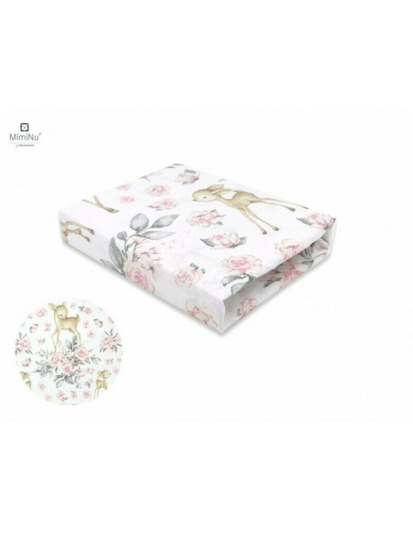 BN-6426972017572,MimiNu - Cearceaf cu elastic pentru patut co-sleeper, Timon, Dimensiune 87 x 51 cm, Din bumbac certificat Oeko 