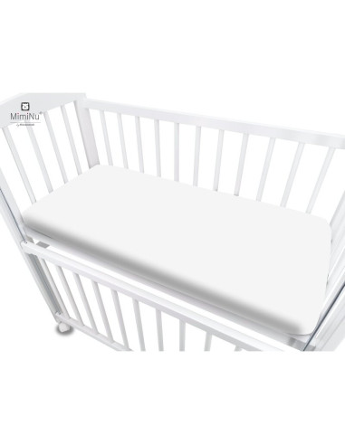 BN-6426972017602,MimiNu - Cearceaf cu elastic pentru patut co-sleeper, Luna, Dimensiune 84.5 x 50.5 cm, Din bumbac jersey, Mater