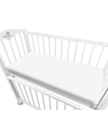 BN-6426972017602,MimiNu - Cearceaf cu elastic pentru patut co-sleeper, Luna, Dimensiune 84.5 x 50.5 cm, Din bumbac jersey, Mater