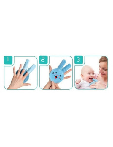 UP-bj_6273,Periuta de dinti pentru folosire pe deget BabyJem (Culoare: Bleu)