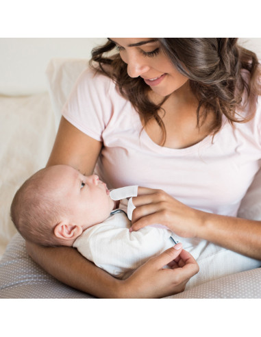 UP-bj_6273,Periuta de dinti pentru folosire pe deget BabyJem (Culoare: Bleu)