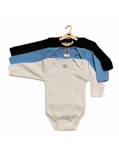 UP-138l3mix2q,Set 3 body-uri din bumbac cu maneca lunga color mix 2