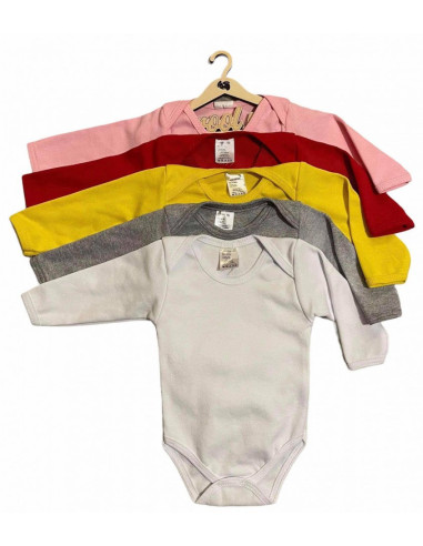 UP-138lmix13,Set 5 body-uri din bumbac cu maneca lunga color mix 1