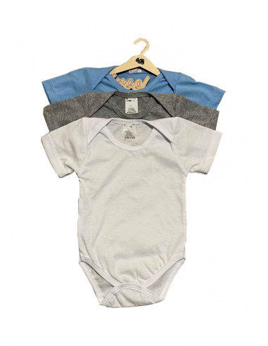 UP-138lx1ll,Set 3 body-uri din bumbac cu maneca scurta color mix 2