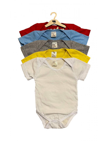 UP-138mix203,Set 5 body-uri din bumbac cu maneca scurta, color mix 2