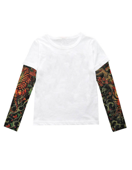 UP-trtatuaj013,Tricou copii alb cu tatuaj (Marime: 80, Model: Model C)