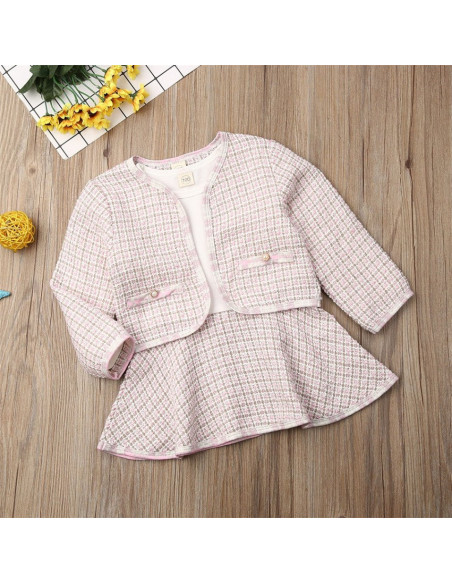 UP-36set7,Set sacou cu rochita, Negru cu alb, Diferite marimi