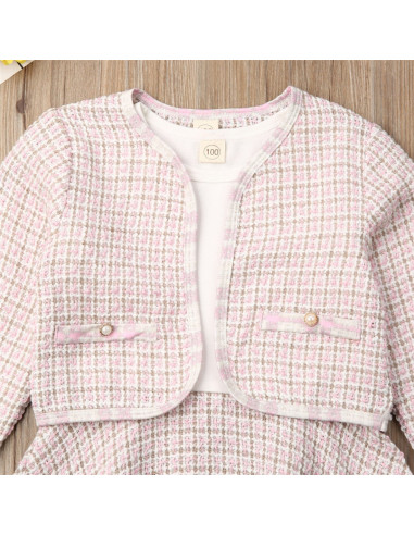 UP-36set7,Set sacou cu rochita, Negru cu alb, Diferite marimi