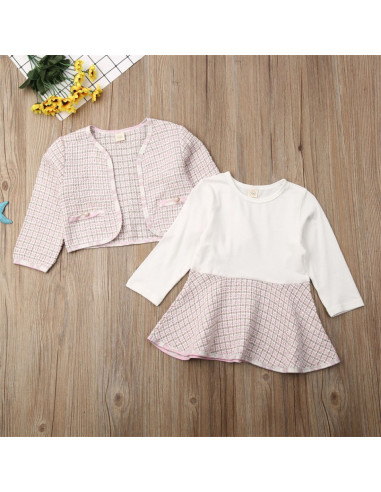 UP-36set7,Set sacou cu rochita, Negru cu alb, Diferite marimi