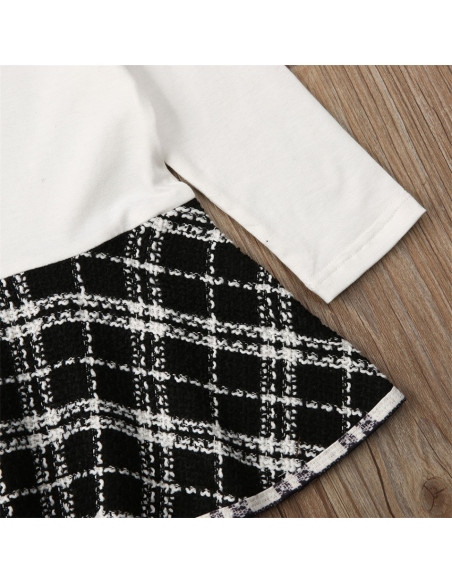 UP-36set7,Set sacou cu rochita, Negru cu alb, Diferite marimi