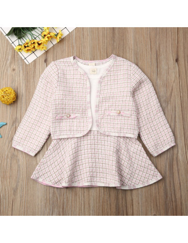 UP-36set7,Set sacou cu rochita, Negru cu alb, Diferite marimi