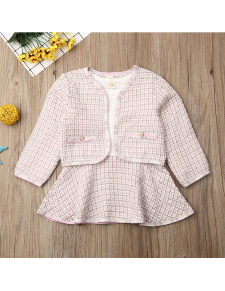 UP-36set7,Set sacou cu rochita, Negru cu alb, Diferite marimi