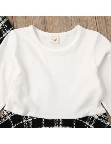 UP-36set7,Set sacou cu rochita, Negru cu alb, Diferite marimi