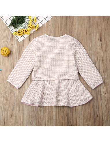 UP-36set14,Set sacou cu rochita, Alb cu negru, Diferite marimi