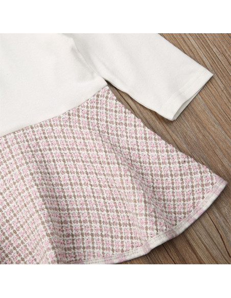 UP-36set14,Set sacou cu rochita, Alb cu negru, Diferite marimi