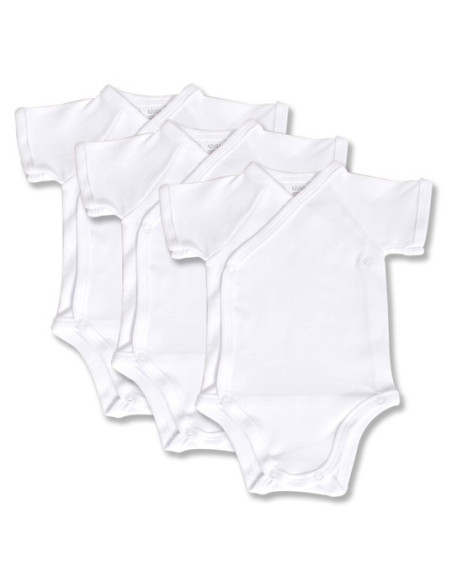 UP-138le1,Set 3 body-uri din bumbac albe petrecute (Tip maneca: Lunga)