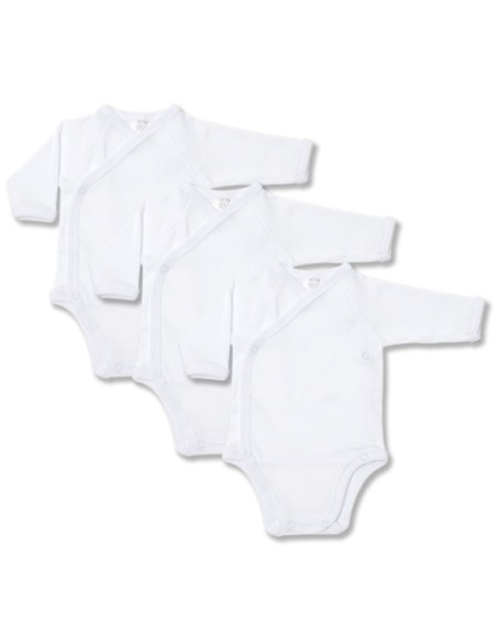 UP-138le2,Set 3 body-uri din bumbac albe petrecute ( Tip maneca: Scurta)