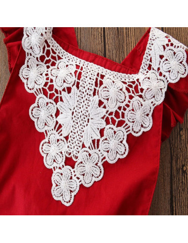 UP-drl137,Set body rosu cu broderie si bentita, Diferite marimi
