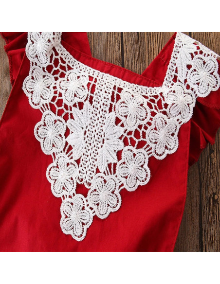 UP-drl137,Set body rosu cu broderie si bentita, Diferite marimi