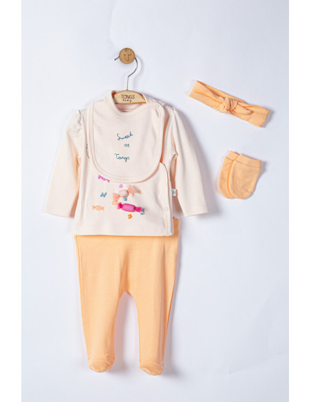 UP-tgs_4045_2,Setul 5 piese nou nascut Sweets, Tongs baby (Culoare: Somon)