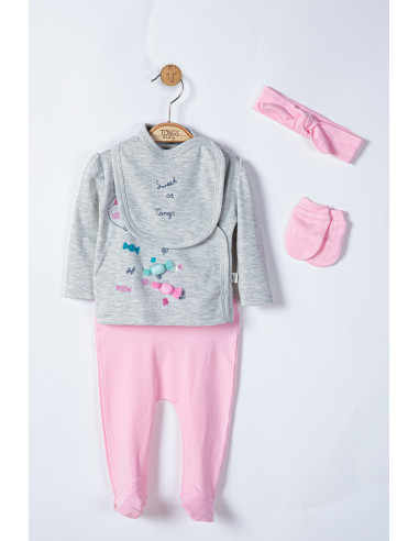 UP-tgs_4045_2,Setul 5 piese nou nascut Sweets, Tongs baby (Culoare: Somon)