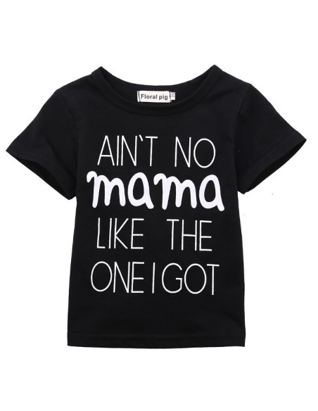 UP-drl_trano1,Tricou copii negru "Ain't No Mama"