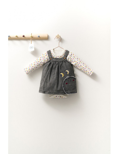 UP-tgs_4418_3,Set rochita cu body pentru fetite Monster, Tongs baby, Gri