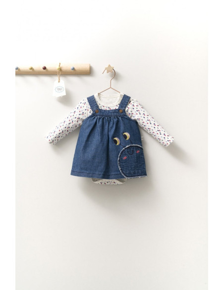 UP-tgs_4418_5,Set rochita cu body pentru fetite Monster, Tongs baby, Bleumarin