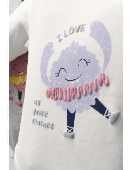 UP-tgs_4412_3,Set 2 piese cu body si pantalonasi cu tulle pentru fetite Monster, Tongs baby, Gri, Diferite marimi