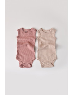 UP-BC-CSYM11107-0,Set de 2 body-uri fara maneci din bumbac organic si modal - Roz/Blush 2
