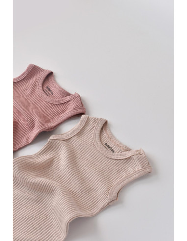 UP-BC-CSYM11107-0,Set de 2 body-uri fara maneci din bumbac organic si modal - Roz/Blush